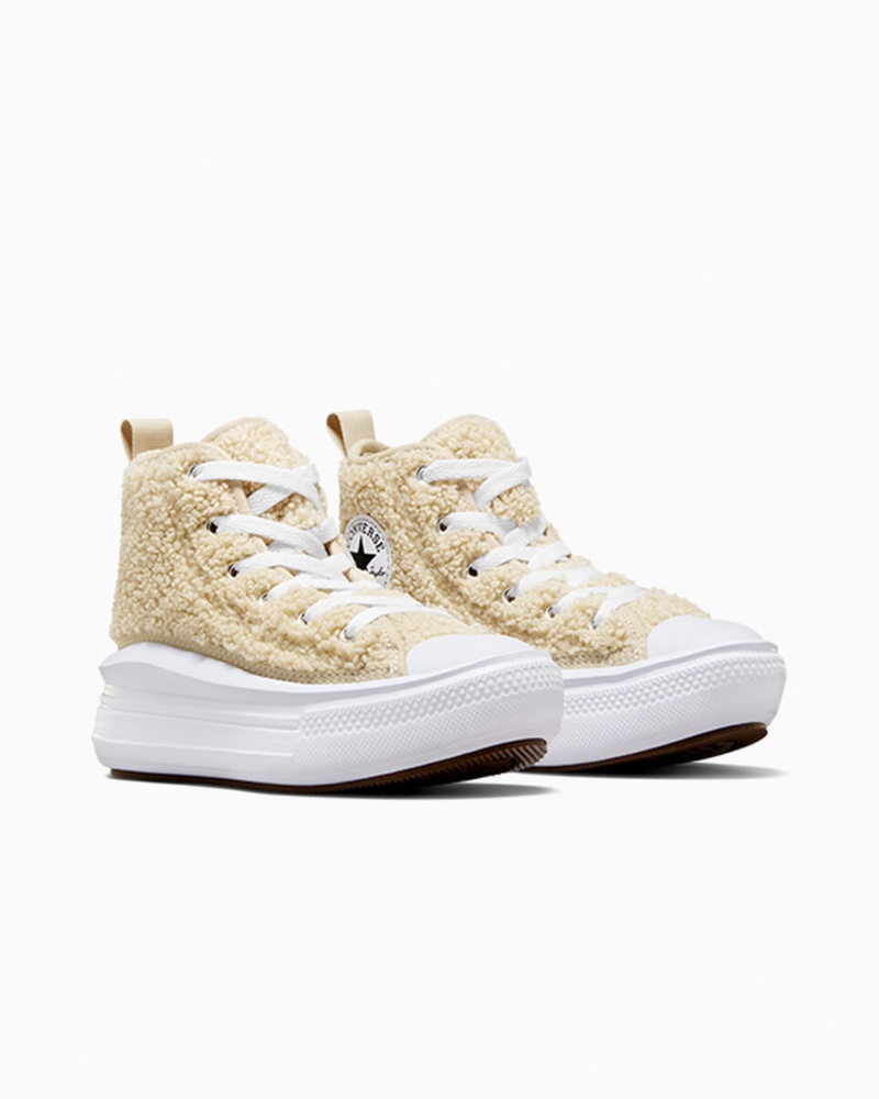 Converse Chuck Taylor All Star Move Plataforma Sherpa Blancas Negras | 215-MJWURS