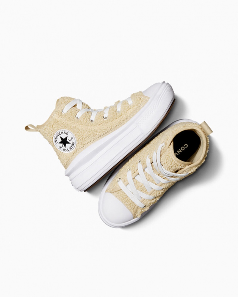 Converse Chuck Taylor All Star Move Plataforma Sherpa Blancas Negras | 215-MJWURS