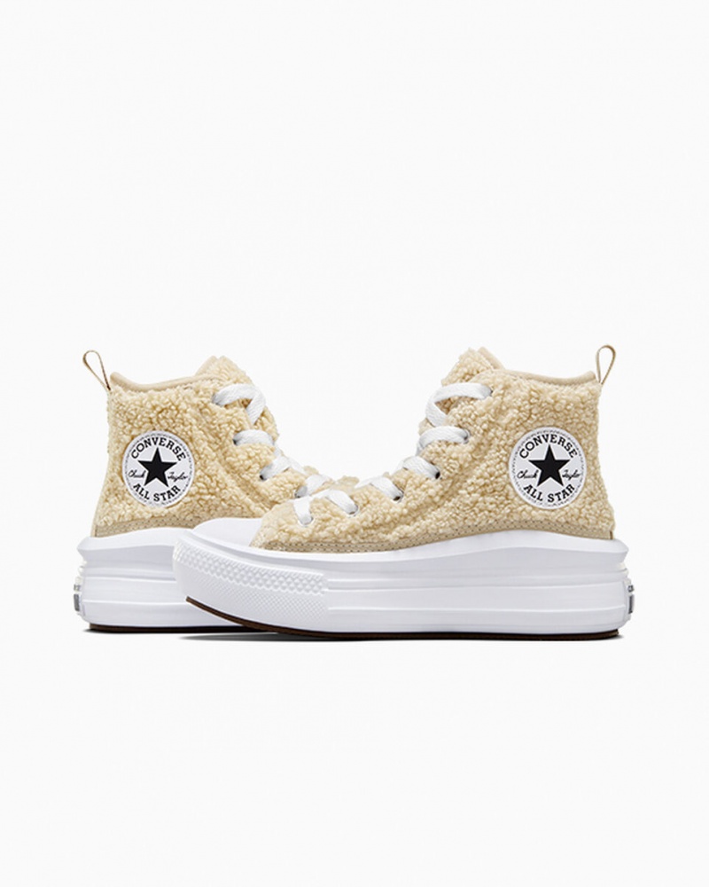 Converse Chuck Taylor All Star Move Plataforma Sherpa Blancas Negras | 215-MJWURS