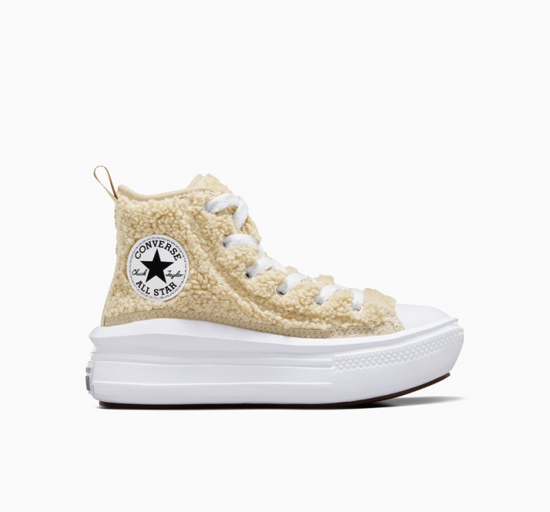 Converse Chuck Taylor All Star Move Plataforma Sherpa Blancas Negras | 215-MJWURS