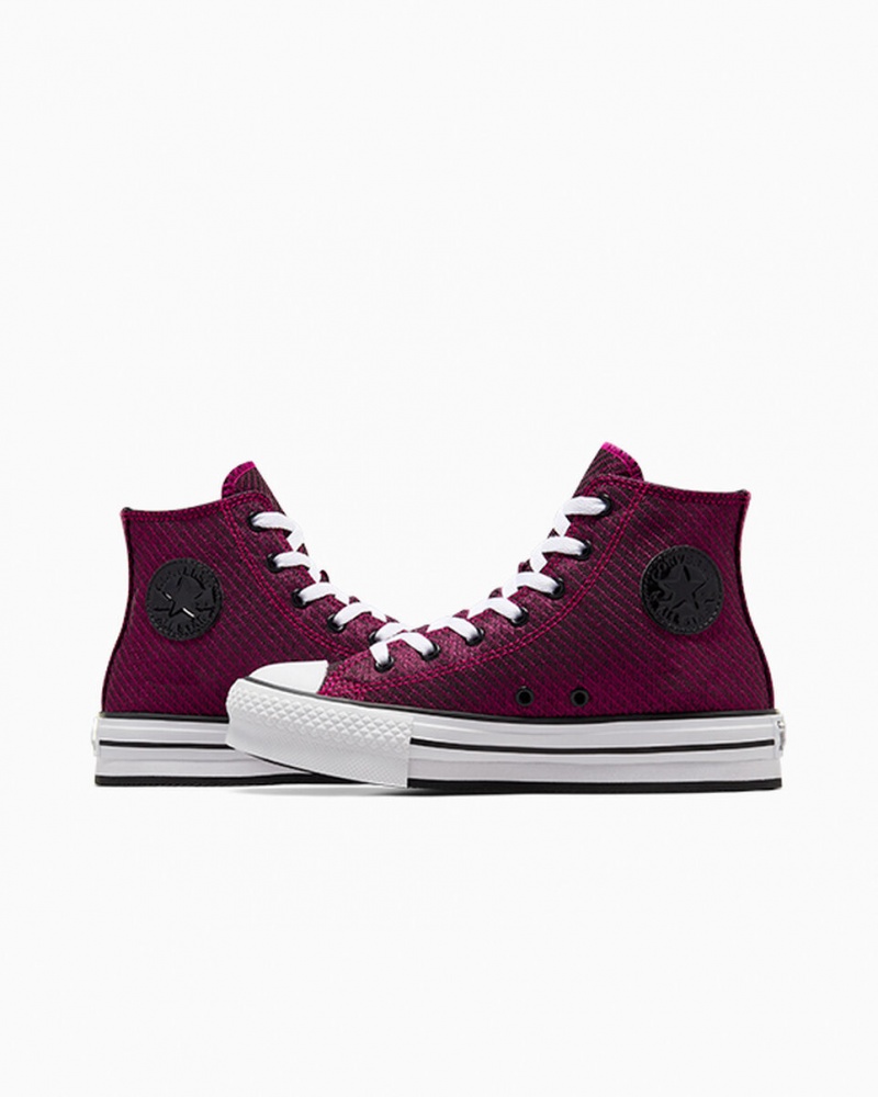 Converse Chuck Taylor All Star Plataforma Lift Sparkle Rosas Blancas Negras | 936-CMRKPY