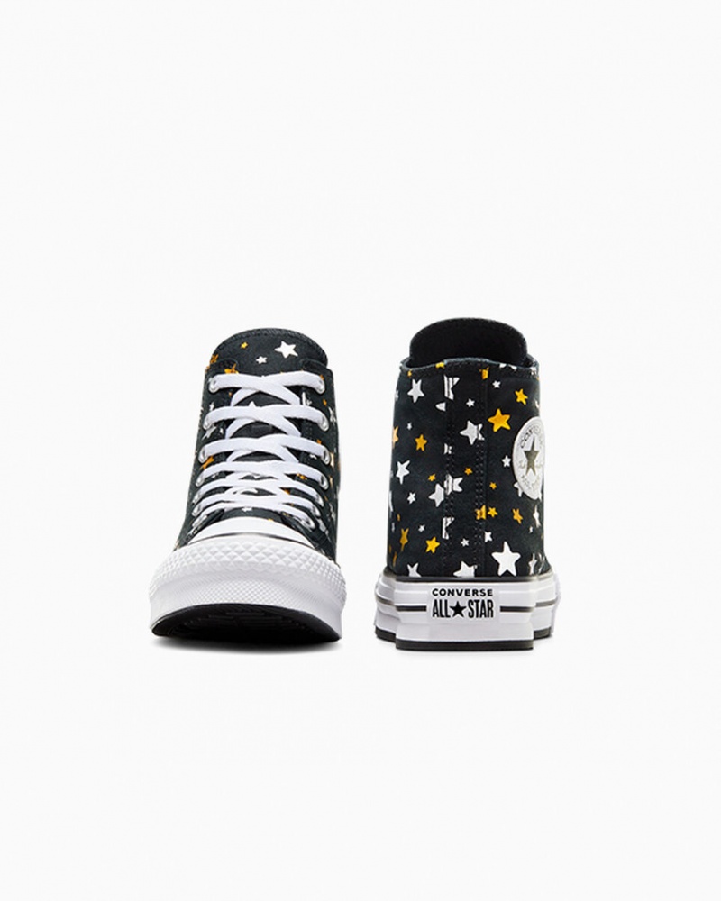 Converse Chuck Taylor All Star Plataforma Lift Sparkle Negras Plateadas Doradas | 193-APXEYD