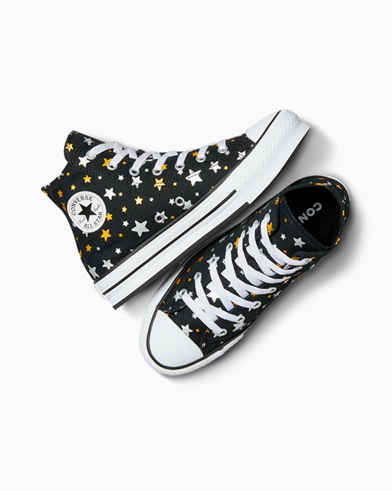 Converse Chuck Taylor All Star Plataforma Lift Sparkle Negras Plateadas Doradas | 279-DPWTCL