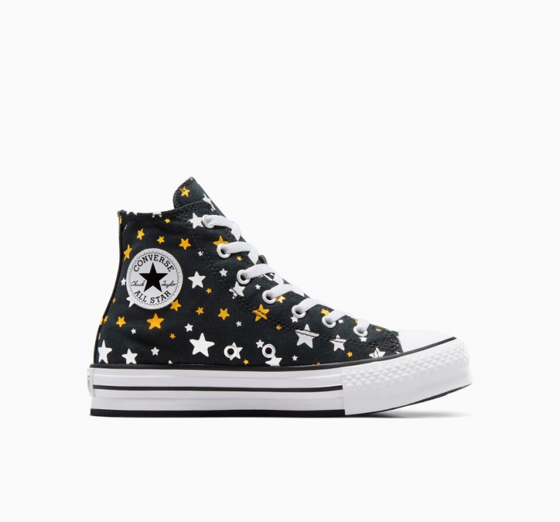 Converse Chuck Taylor All Star Plataforma Lift Sparkle Negras Plateadas Doradas | 279-DPWTCL