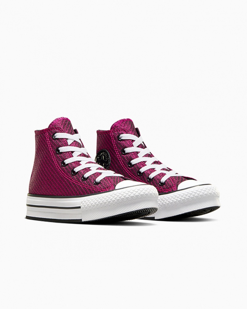 Converse Chuck Taylor All Star Plataforma Lift Sparkle Rosas Blancas Negras | 741-HGVNSA