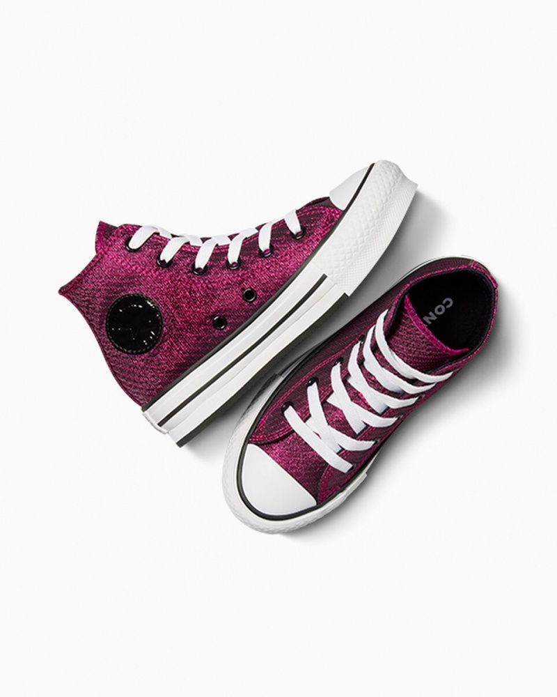 Converse Chuck Taylor All Star Plataforma Lift Sparkle Rosas Blancas Negras | 741-HGVNSA