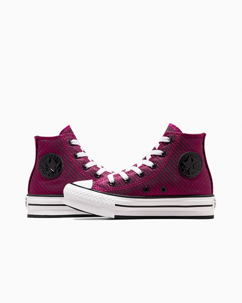 Converse Chuck Taylor All Star Plataforma Lift Sparkle Rosas Blancas Negras | 741-HGVNSA