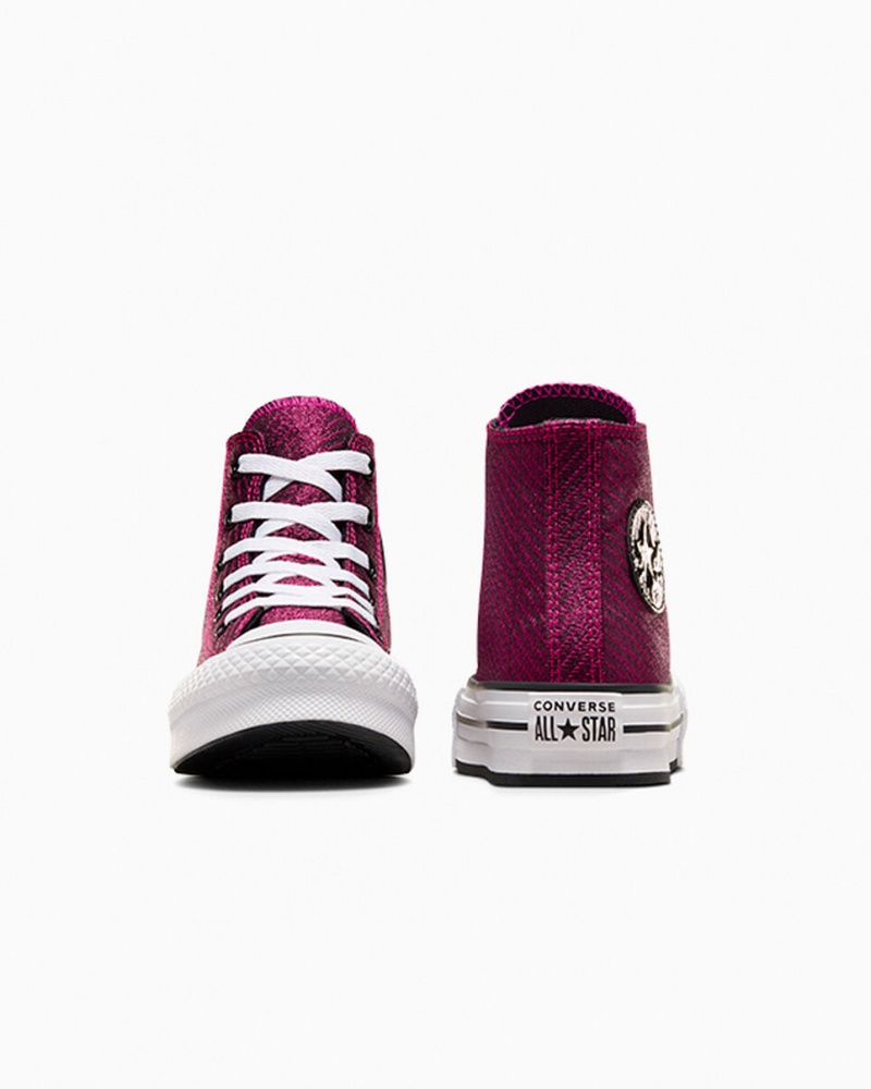 Converse Chuck Taylor All Star Plataforma Lift Sparkle Rosas Blancas Negras | 741-HGVNSA