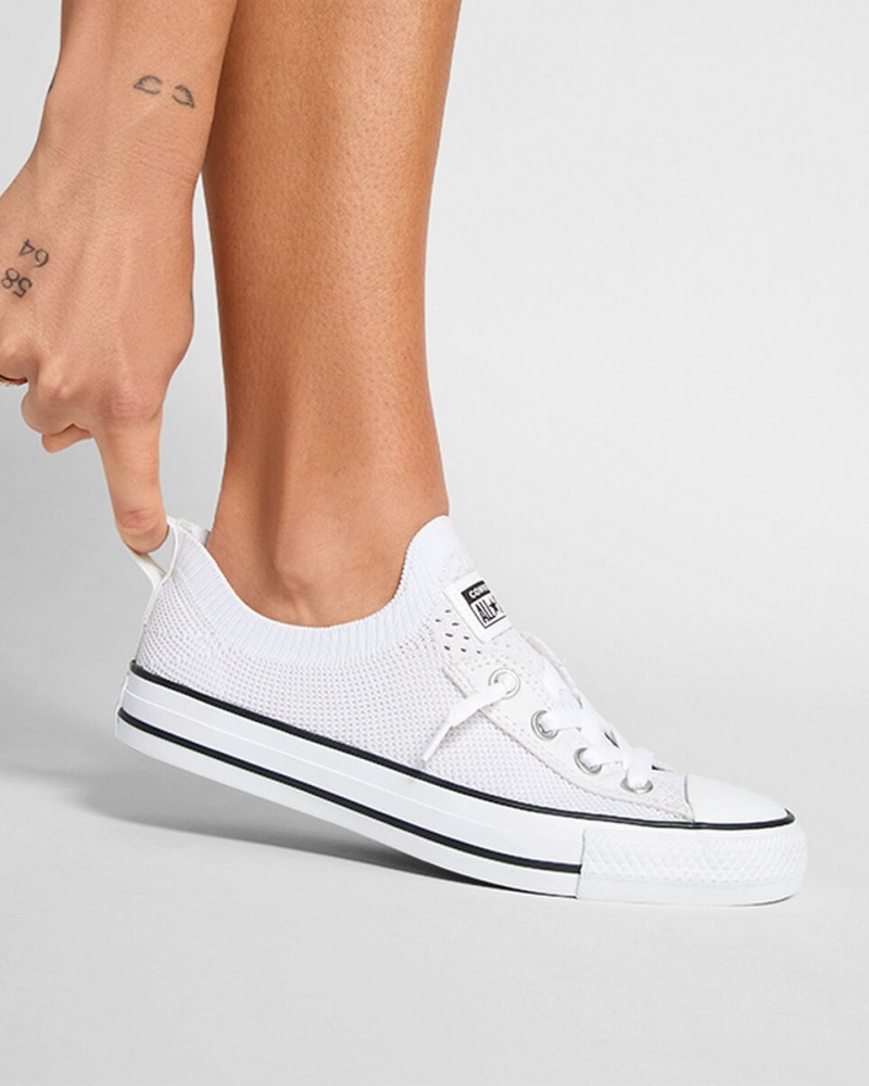 Converse Chuck Taylor All Star Shoreline Knit Slip Blancas Negras Blancas | 519-ZYBPEF