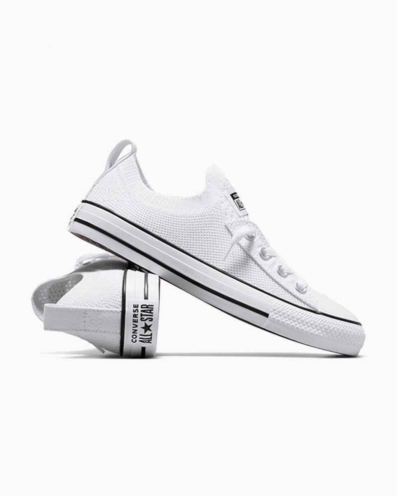 Converse Chuck Taylor All Star Shoreline Knit Slip Blancas Negras Blancas | 519-ZYBPEF