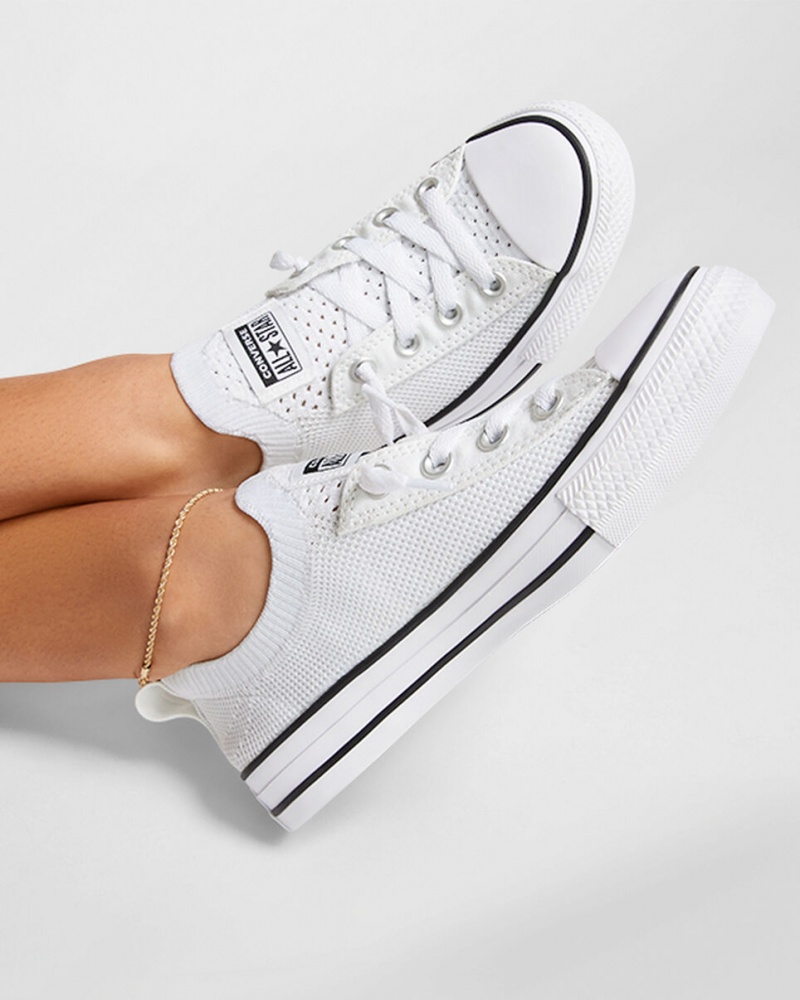 Converse Chuck Taylor All Star Shoreline Knit Slip Blancas Negras Blancas | 519-ZYBPEF