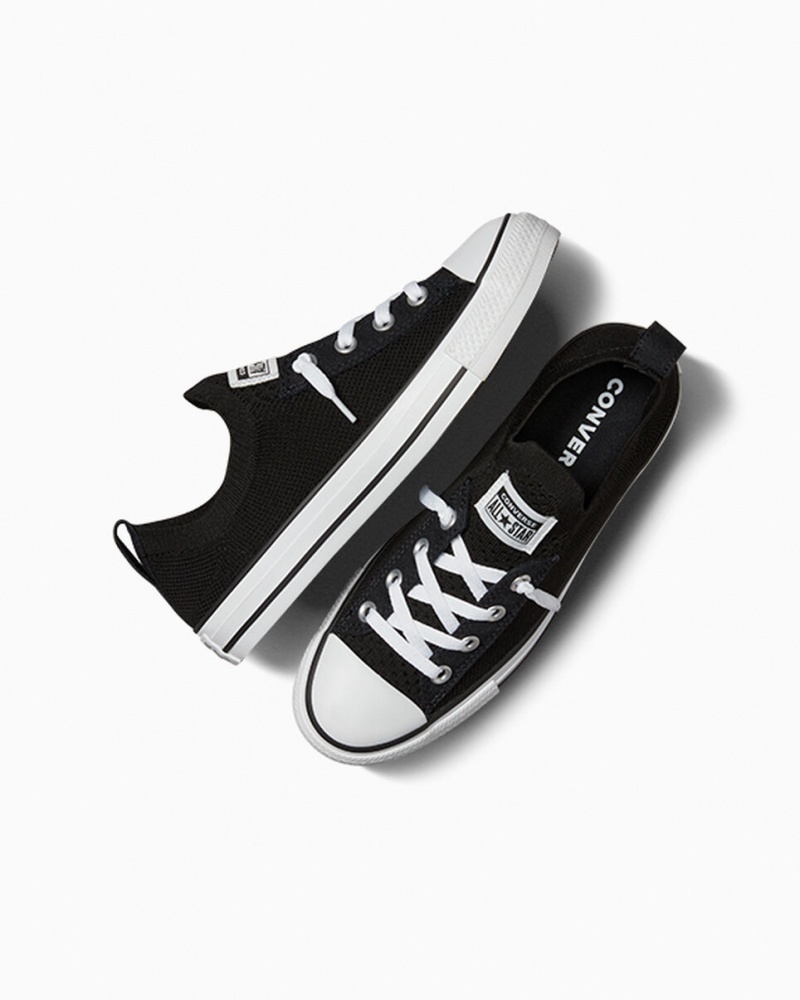 Converse Chuck Taylor All Star Shoreline Knit Slip Negras Blancas Negras | 640-ZGSNPK