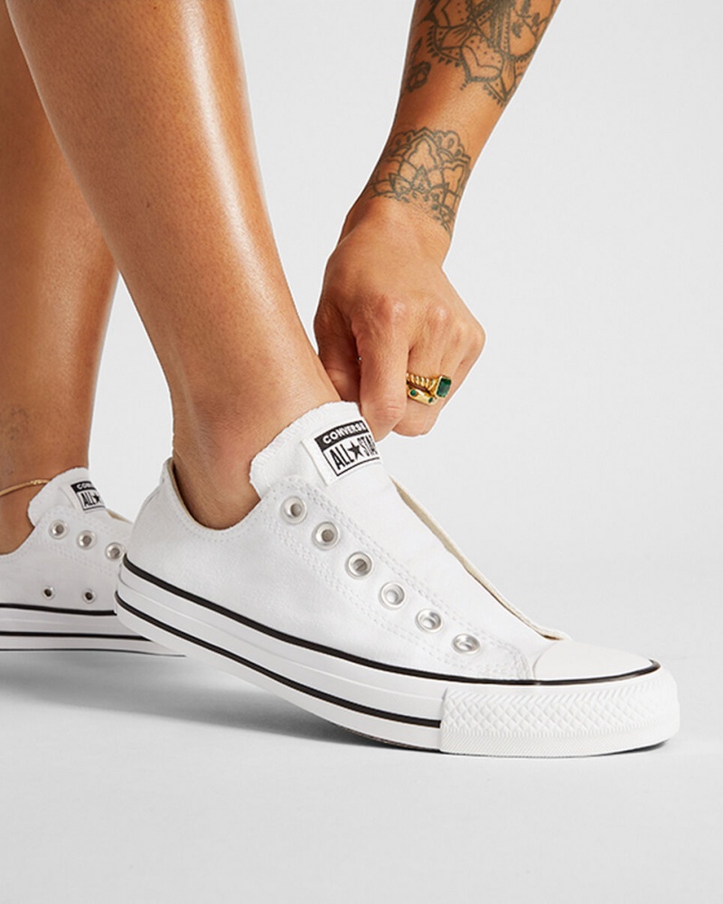 Converse Chuck Taylor All Star Slip Blancas Negras Blancas | 068-QJDVYN