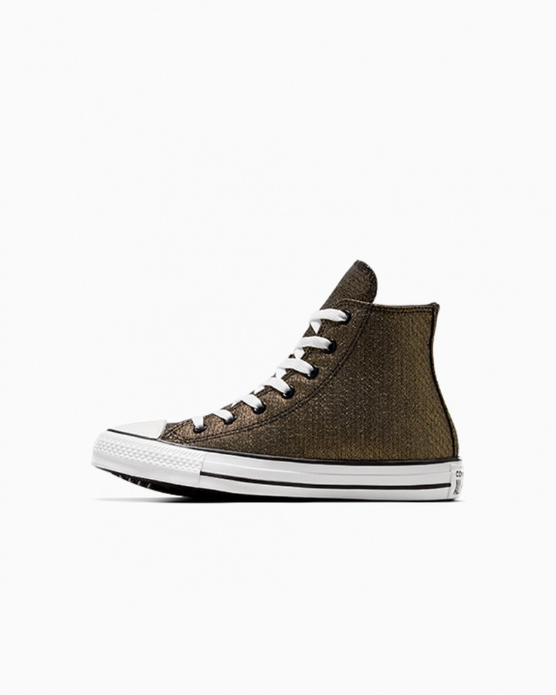 Converse Chuck Taylor All Star Sparkle Negras Doradas Blancas | 528-HRKTWX