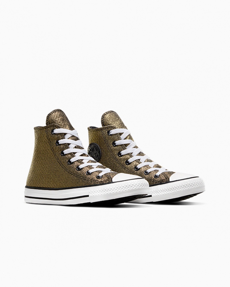 Converse Chuck Taylor All Star Sparkle Negras Doradas Blancas | 528-HRKTWX