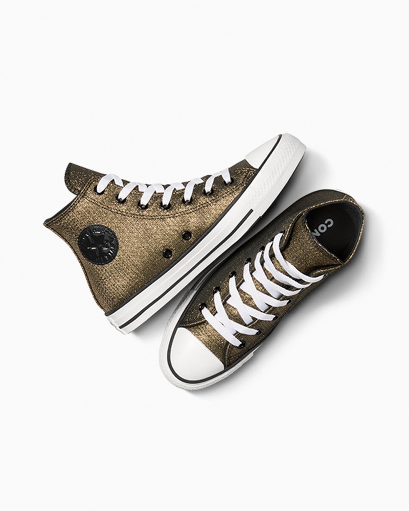 Converse Chuck Taylor All Star Sparkle Negras Doradas Blancas | 528-HRKTWX