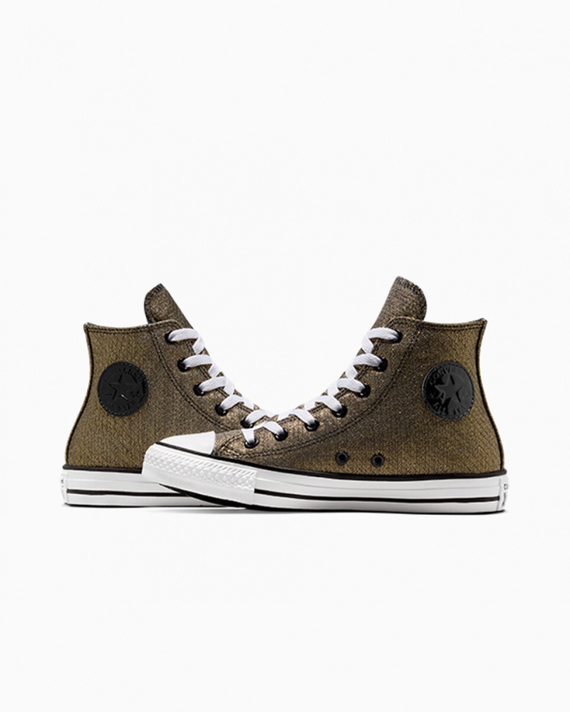 Converse Chuck Taylor All Star Sparkle Negras Doradas Blancas | 528-HRKTWX