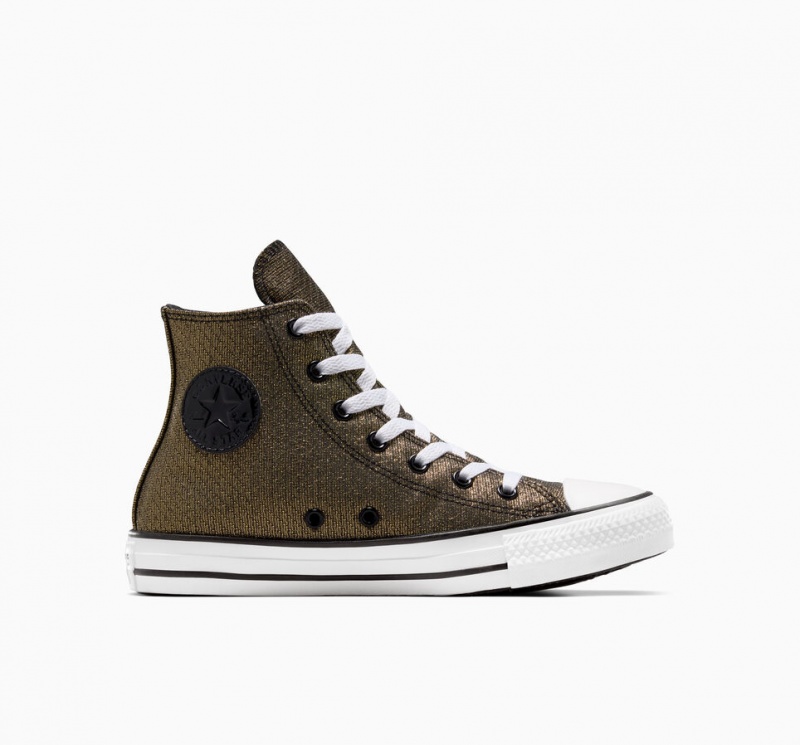 Converse Chuck Taylor All Star Sparkle Negras Doradas Blancas | 528-HRKTWX