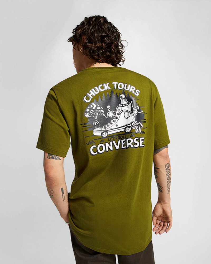 Converse Chuck Tours Estampadas T-Shirt Verde | 285-ROMQTS