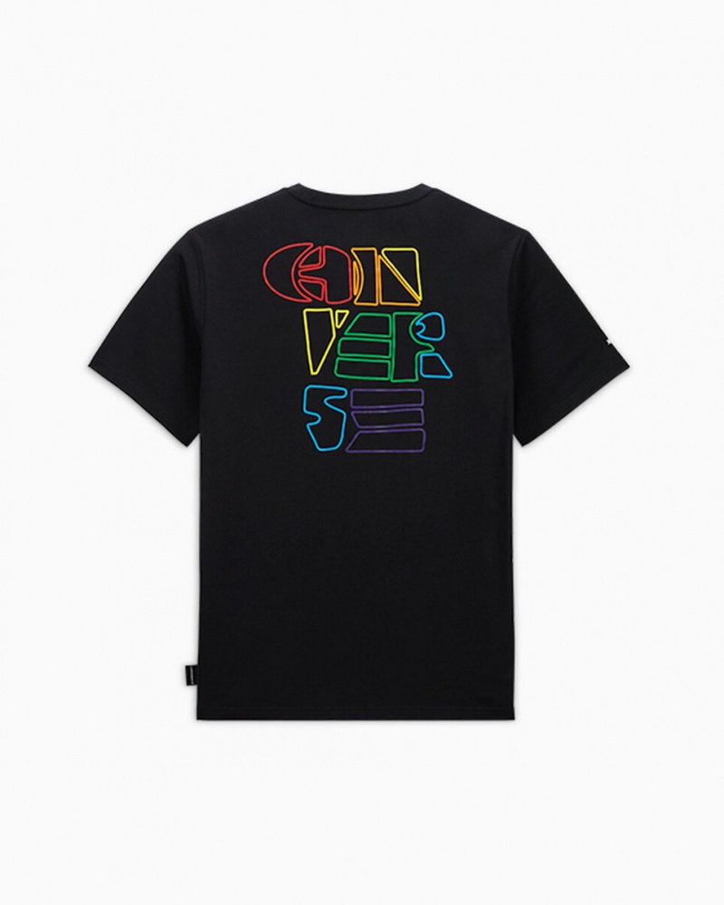 Converse Converse Go-To All Star Pride Deconstructed Estampadas T-Shirt Negras | 674-NSZDYU