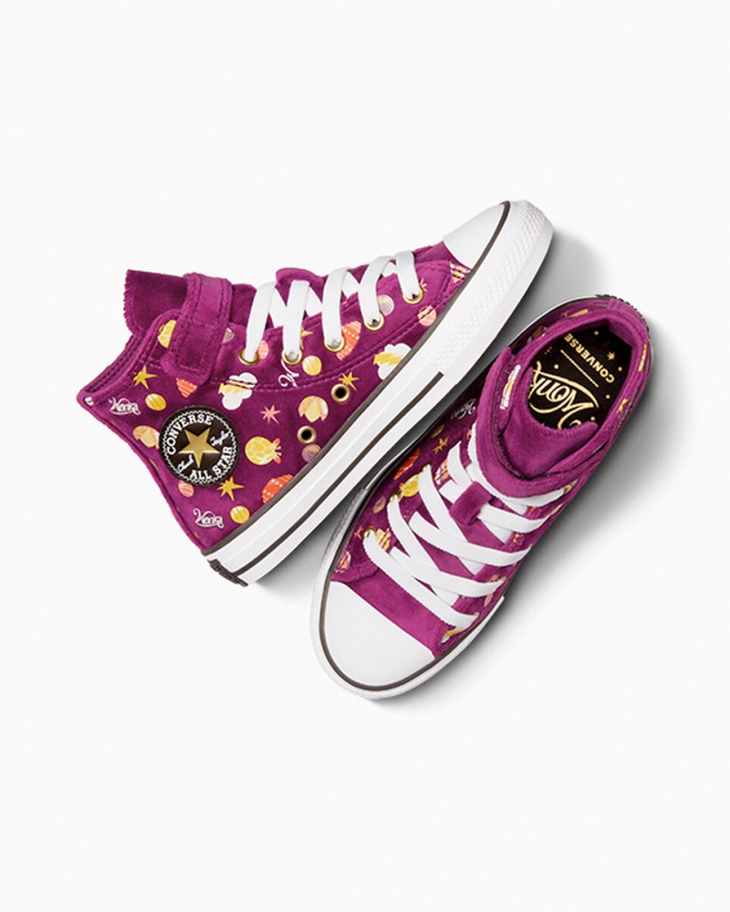 Converse Converse x Wonka Chuck Taylor All Star Easy On Moradas Doradas Blancas | 703-AQLRHB