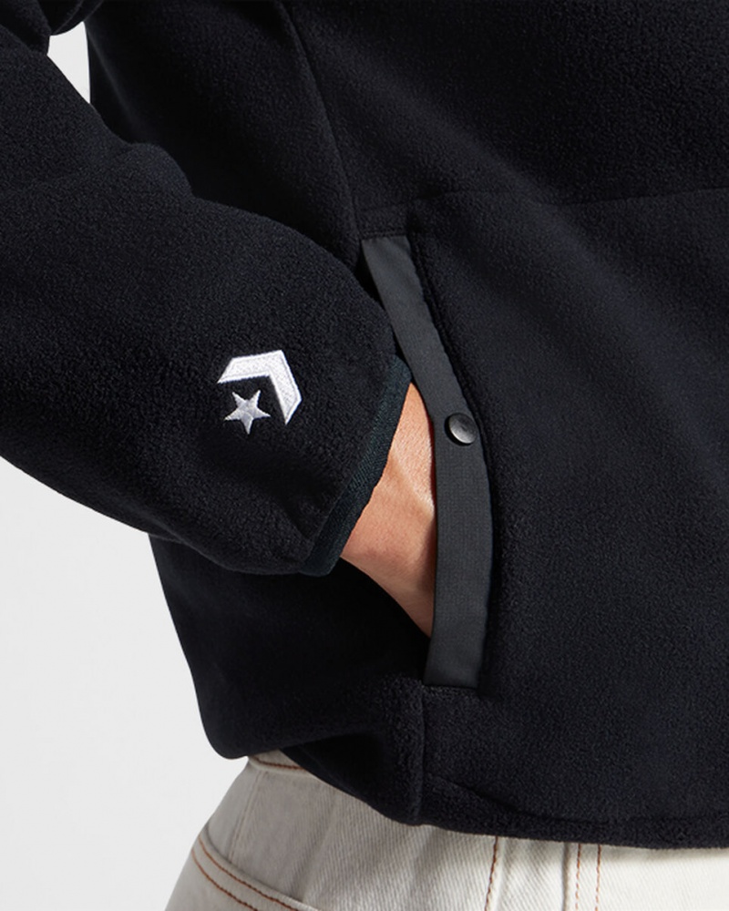 Converse Counter Climate Polar Fleece Half-Zip Popover Negras | 534-LXJRYI