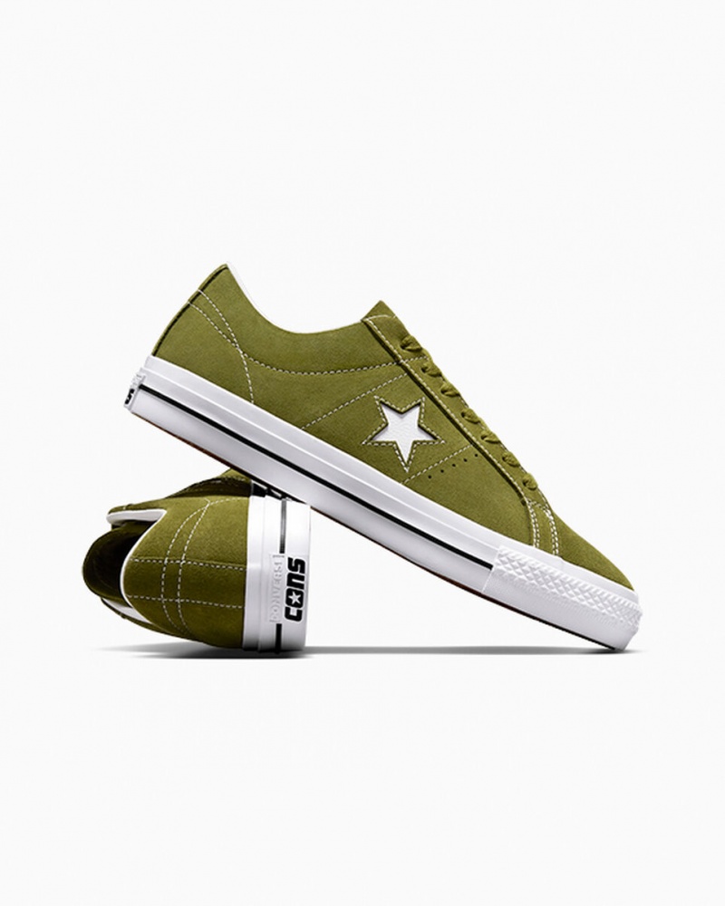 Converse One Star Pro Verde Blancas Negras | 908-ZRFEYX