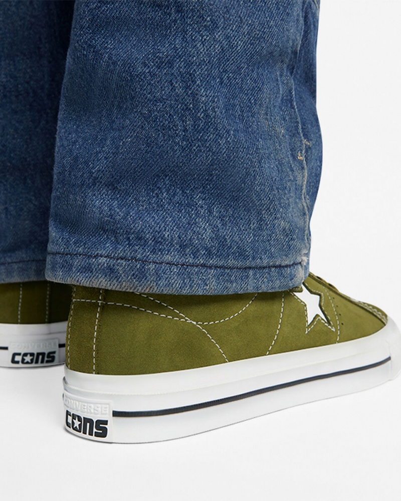 Converse One Star Pro Verde Blancas Negras | 908-ZRFEYX