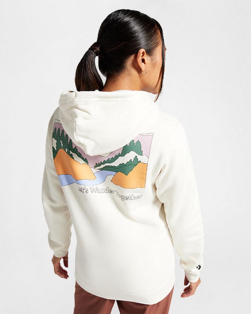 Converse Outdoors Estampadas Hoodie Egret | 827-OVPUYH