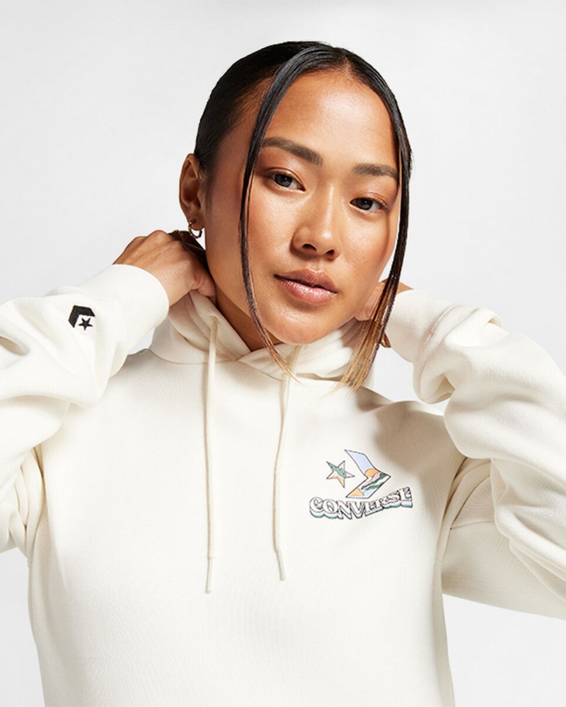 Converse Outdoors Estampadas Hoodie Egret | 827-OVPUYH