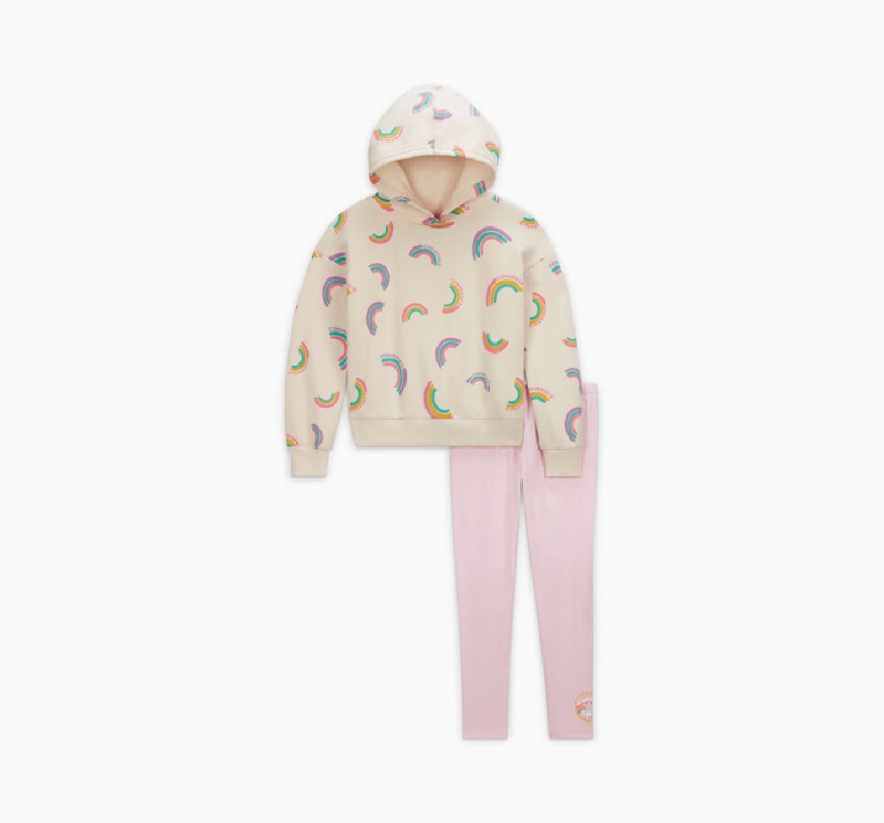 Converse Rainbow Hoodie & Leggings Set Rosas | 786-SFYPTN