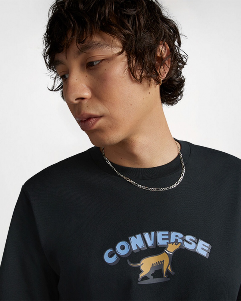 Converse Recreation Department Estampadas T-Shirt Negras | 829-FEZUHB