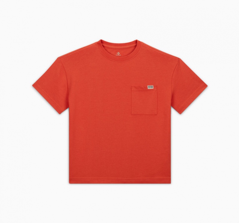 Converse Relaxed Chest Pocket T-Shirt Nomadic Rust | 046-LDQWMH