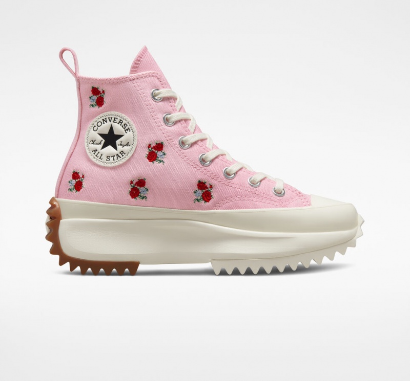 Converse Run Star Hike Plataforma Embroidered Floral Rosas Rojas | 072-SPLWRJ