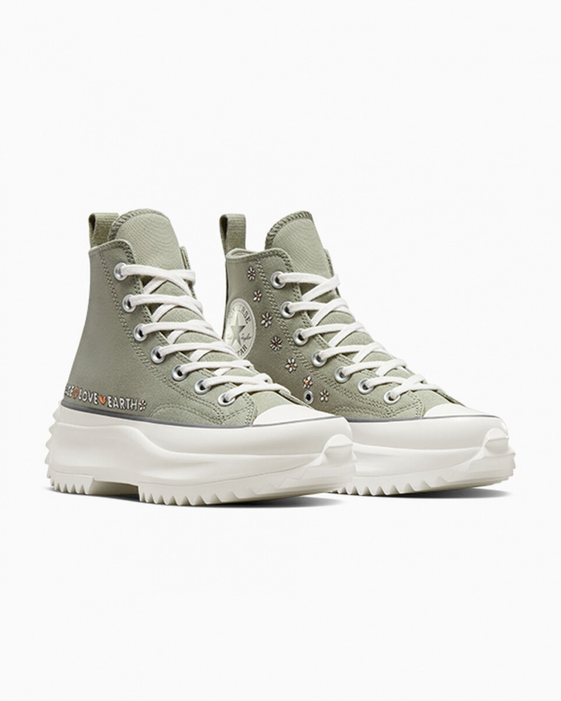 Converse Run Star Hike Plataforma Embroidery Verde Menta | 380-HXVUKP