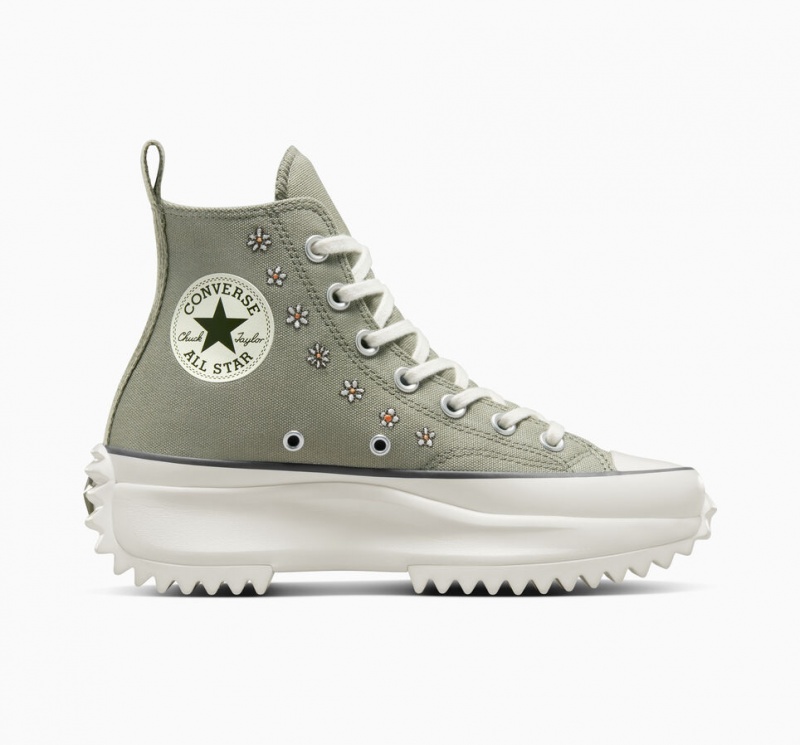 Converse Run Star Hike Plataforma Embroidery Verde Menta | 380-HXVUKP