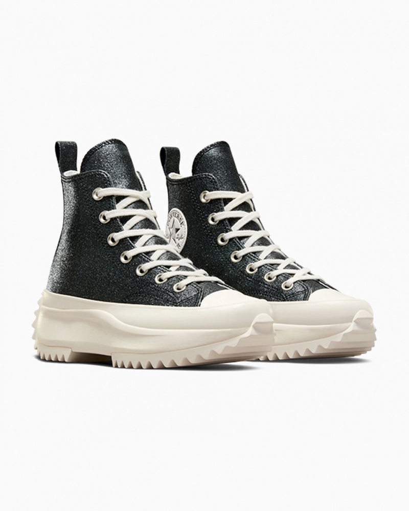 Converse Run Star Hike Plataforma Glitter Negras | 354-DPWIJY