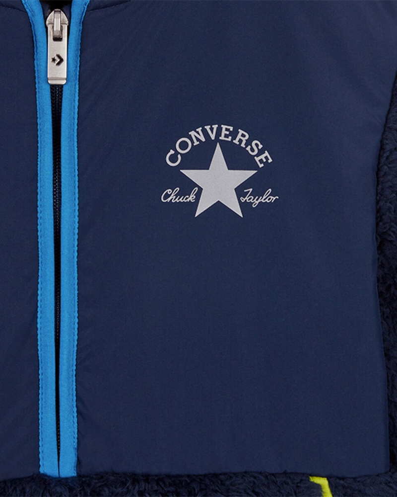 Converse Sherpa Half Zip Jacket Azul Marino | 316-AUZWBR