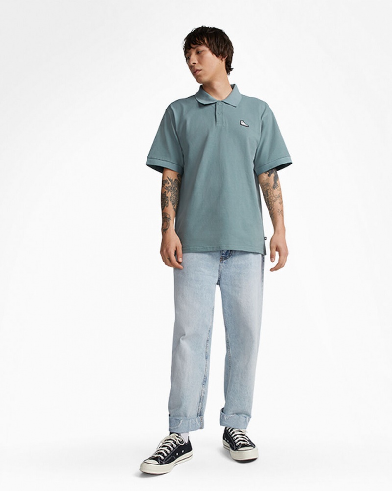 Converse Shoe Patch Polo Shirt Gris | 259-GZQBET