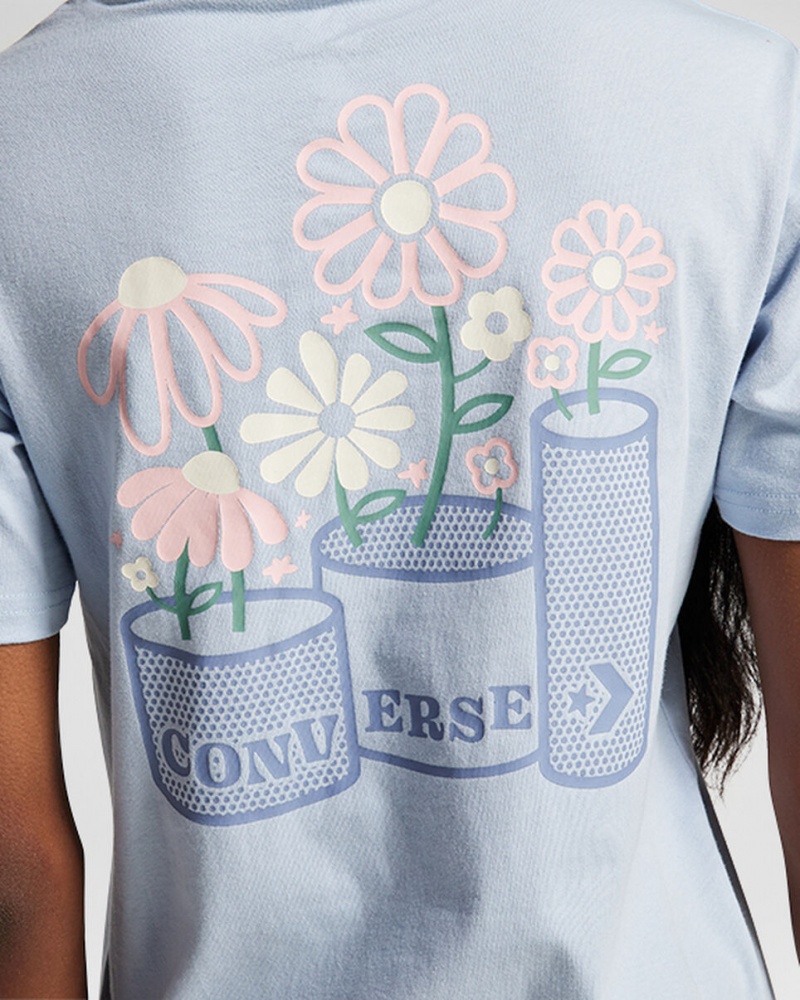 Converse Spring Blooms T-Shirt Gris | 139-LKTNIG