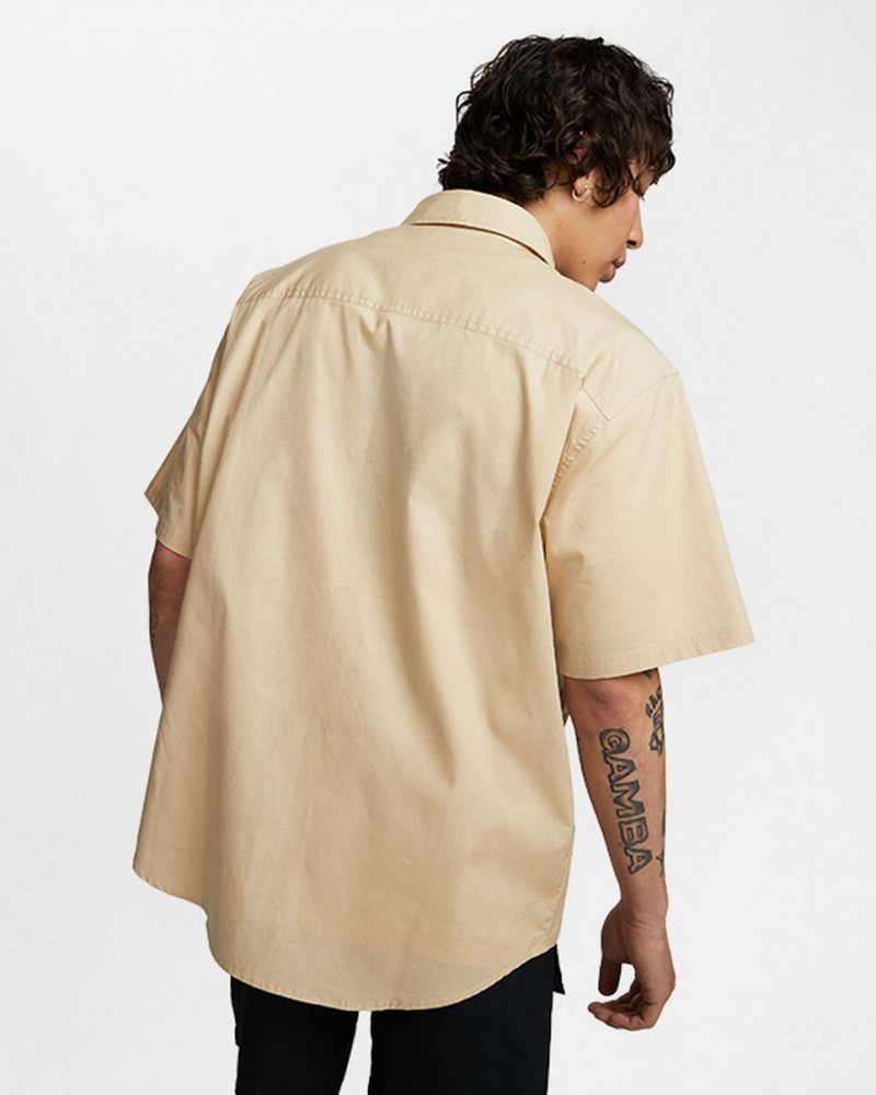 Converse Woven Cargo Shirt Oatmilk | 564-DWUYSG